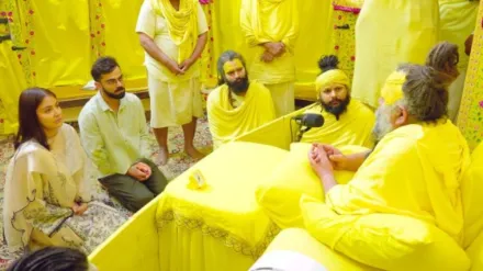 Virat Kohli and Anushka Sharma Meet Premananda Maharaj After Retirement